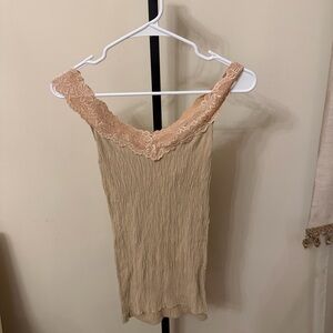 Guess Beige and Pink Lace Top